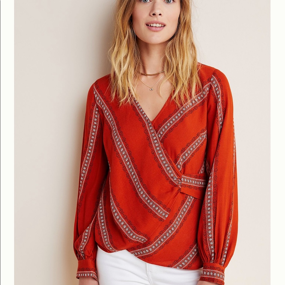 Anthropologie Rusty Orange Blouse!